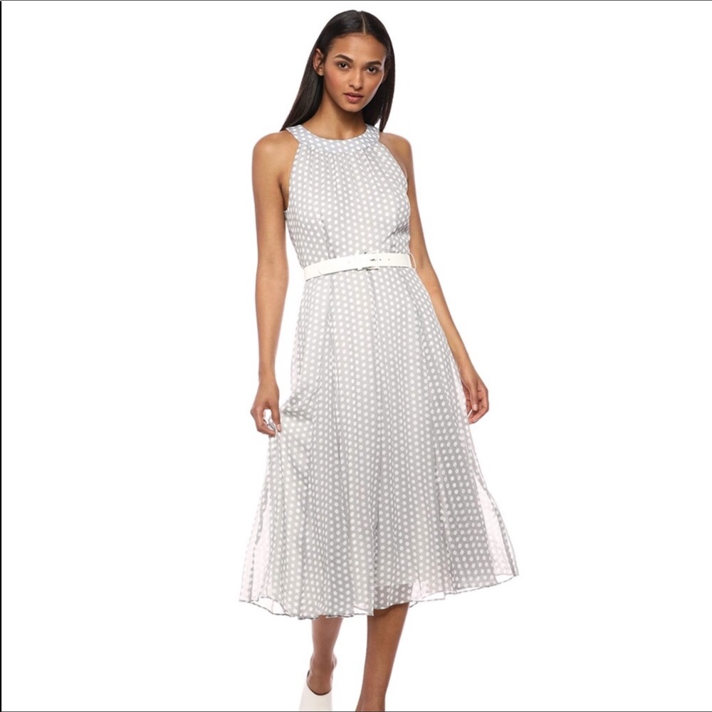 TOMMY HILFIGER Gray Polka Dot Sleeveless D… - Picture 2 of 16